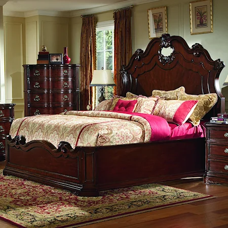 King-Size Traditional Platform Panel Bed